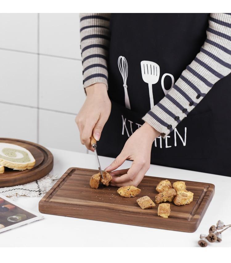 Shiro & Co. | Black Walnut Wood Cutting Board Creative Whole Tray Fruit Chopping Cutting Board Wood Chopping Blocks For Kitchen – Japanese Style Ceramic Tableware - Shiro & Co.